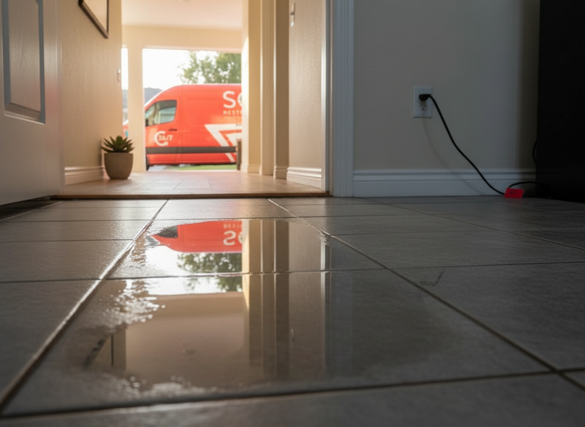 What should you do before calling for emergency water damage repair?